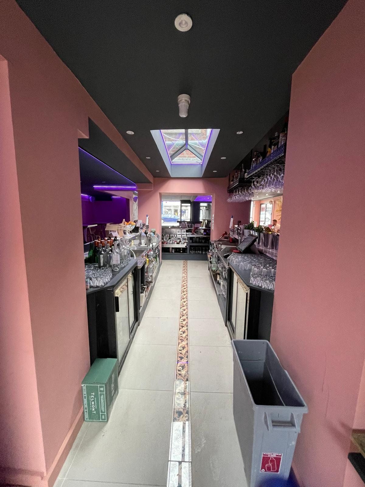 Bar corridor with LED skylight