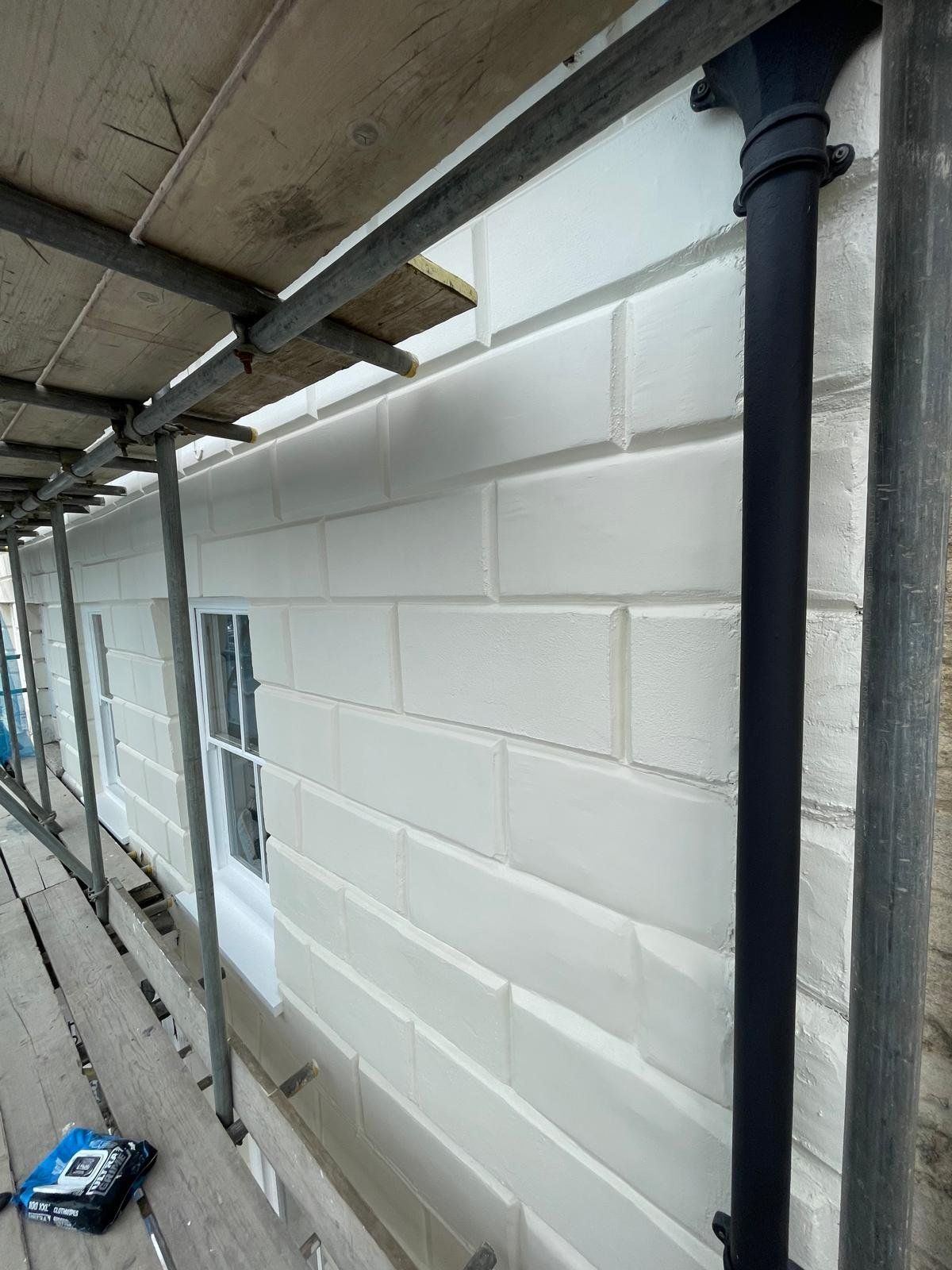 Painted brickwork and exterior render