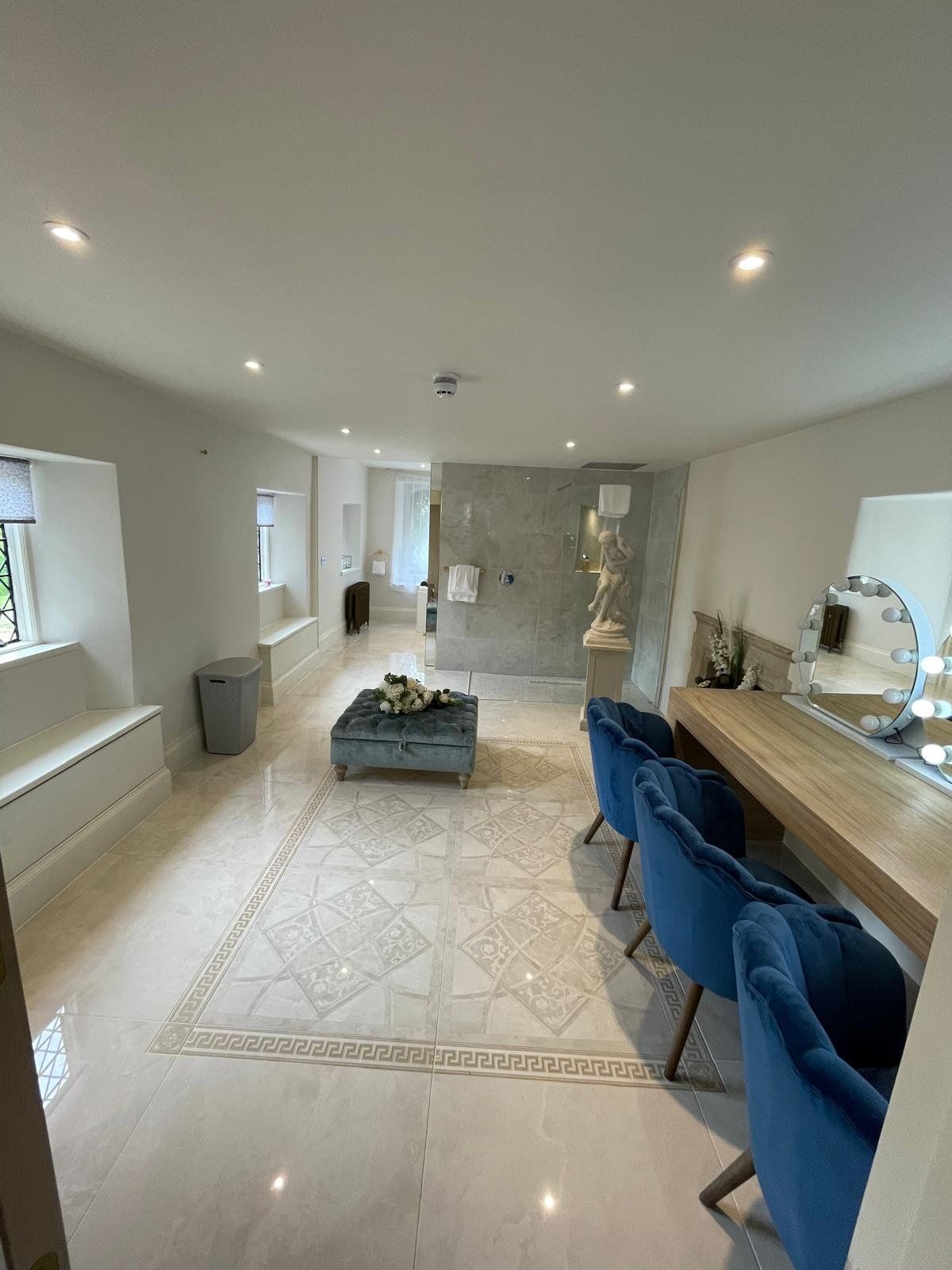 Marble hallway floor in a renovated period property