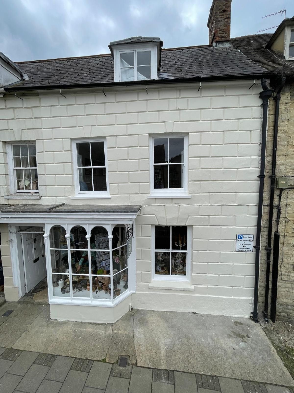 Restored facade of a period townhouse