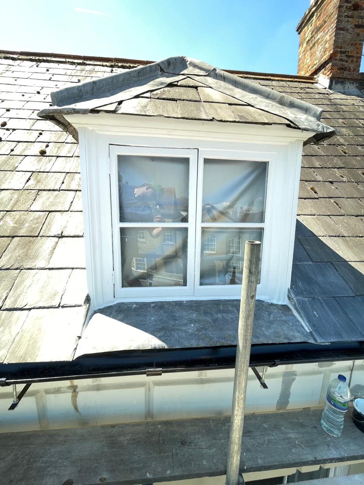Roof dormer window after restoration